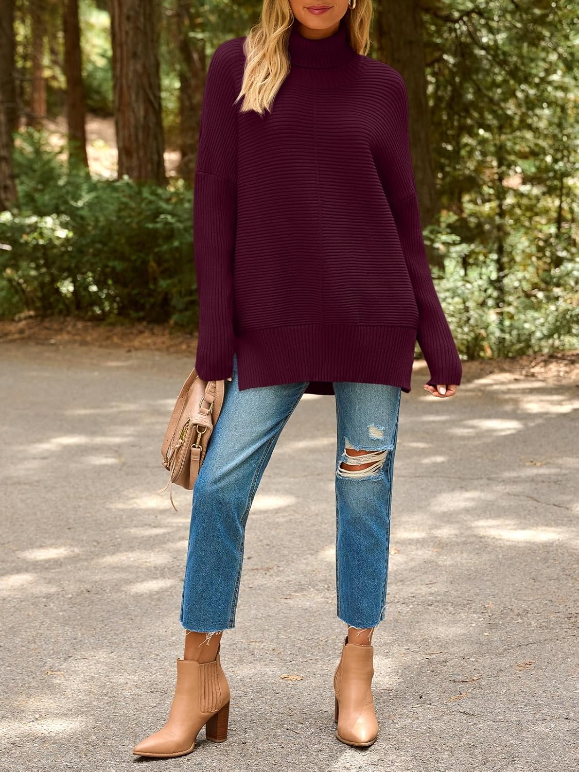 EFAN Women's Turtleneck Oversized Sweaters Long Pullover Winter Clothing 2025 Trendy Fashion Knit Tunic Fall Outfits - Image 6