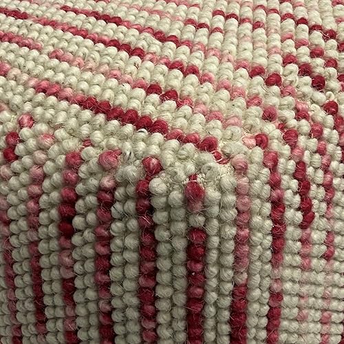 Miniatura 3 de SIMPLIHOME Zoey Puf bohemio de 18 pulgadas tejido en algodón y lana granate, para sala de estar, dormitorio y habitación de los niños