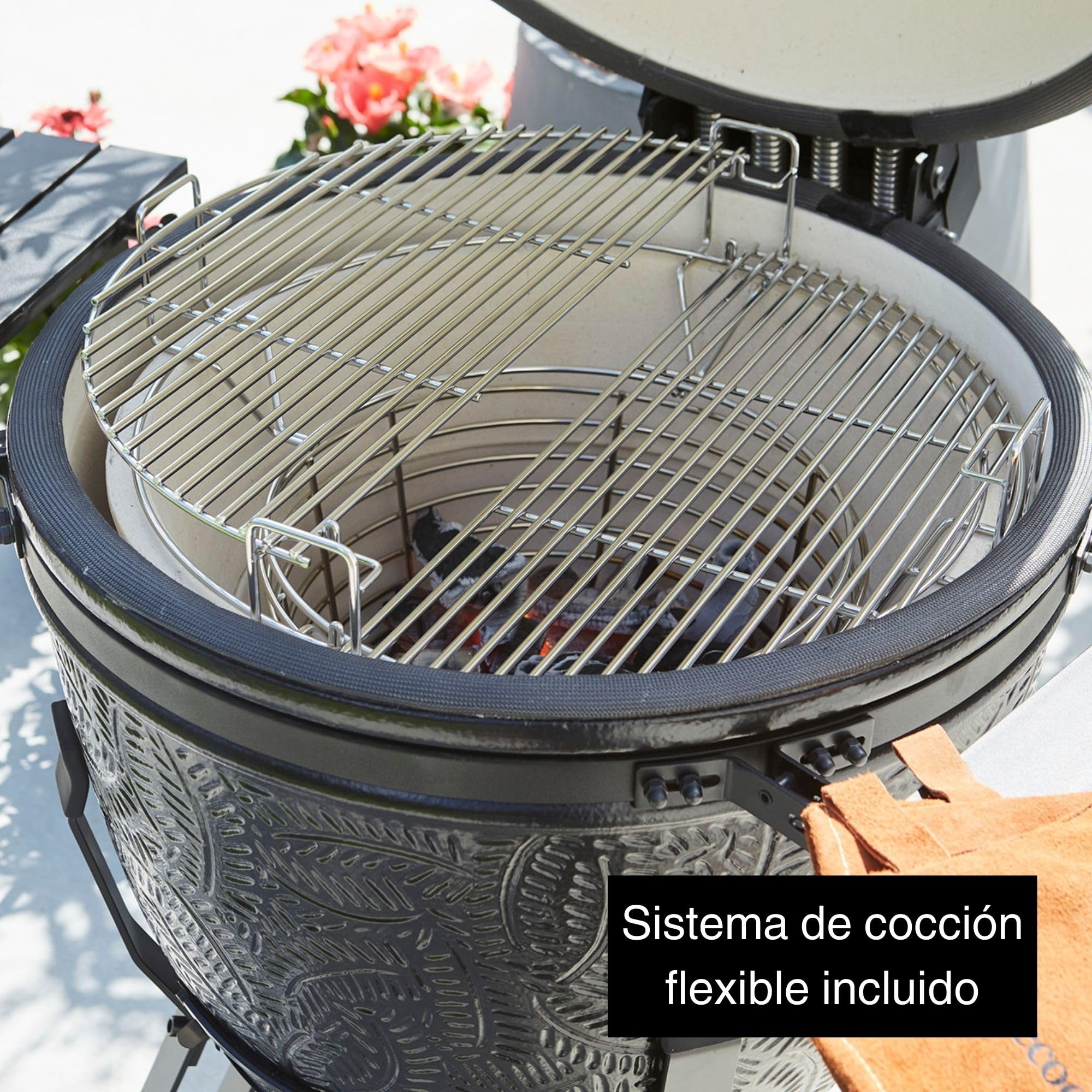 Barbecook Barbacoa Kamado Kamal 2.0 Grill, ahumar, Vapor, Asar, Grande, Negro, 128x78x115cm