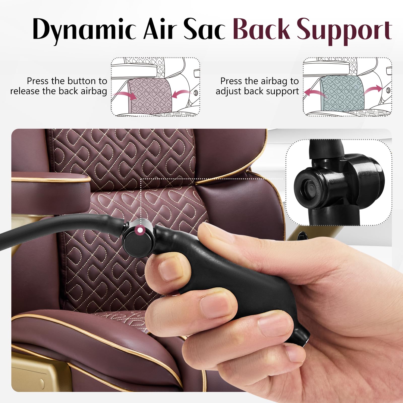 Heavy Duty Executive Leather Chair Big and Tall Office Chair 500lbs with 5D Flip-up Armrests Comfortable Seat Adjustable — view 5