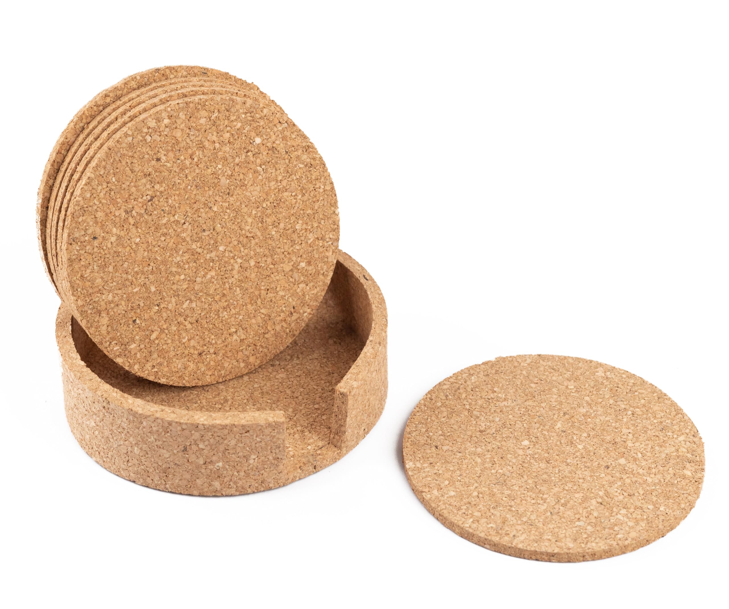 Birch & Co. Coasters - Tea Coaster - Dining Table Decor Accessories - Coster Set For Dining Table For Hot Pots - Coasters For Cups Set Of 6 -Durable And Long-Lasting, Cork Coaster Natural