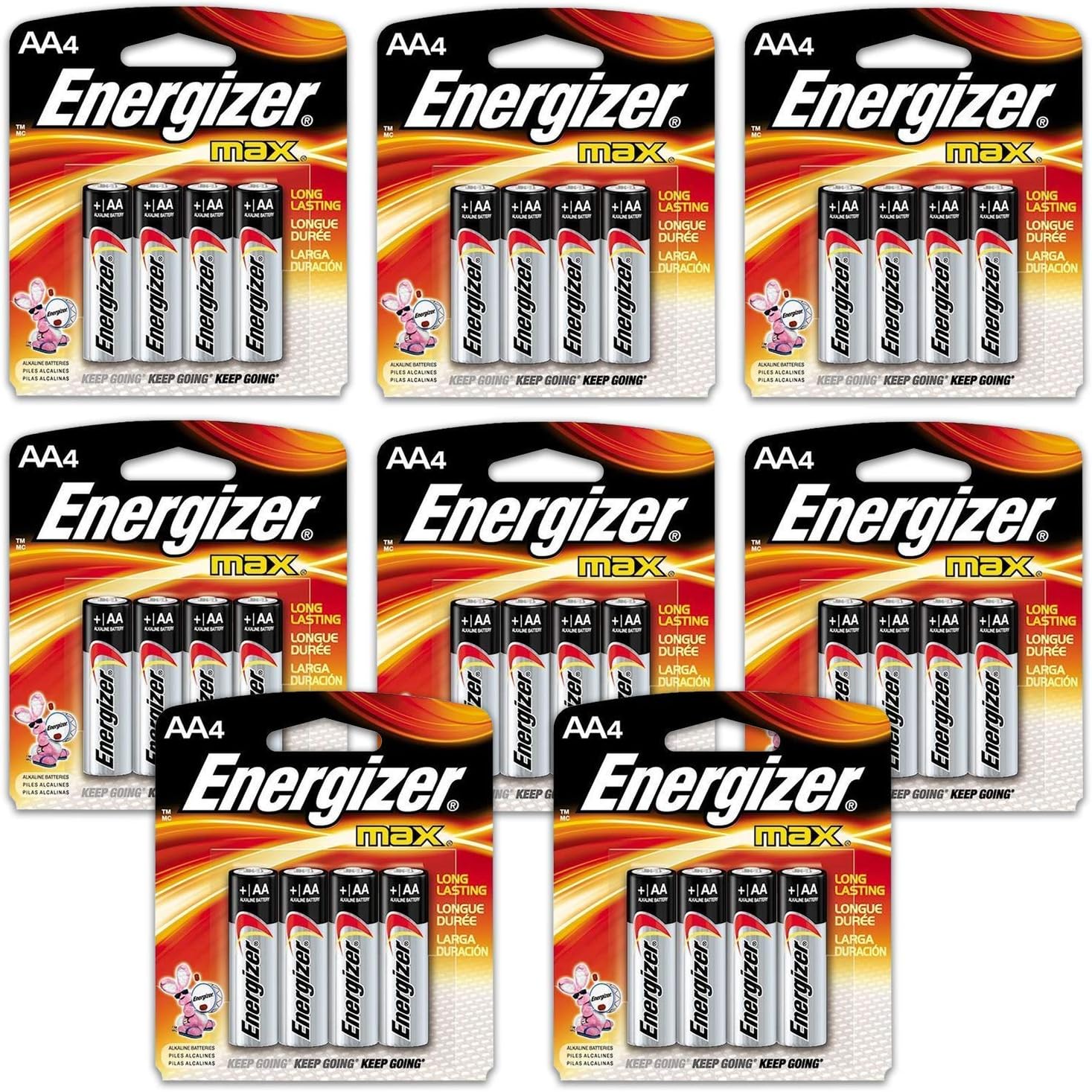 HeroFiber 32 Count Energizer Max AA Batteries - 8 Pack of 4 AA2 Total of 32 Batteries, The Perfect Choice of Power for All AA Battery Operated Devices
