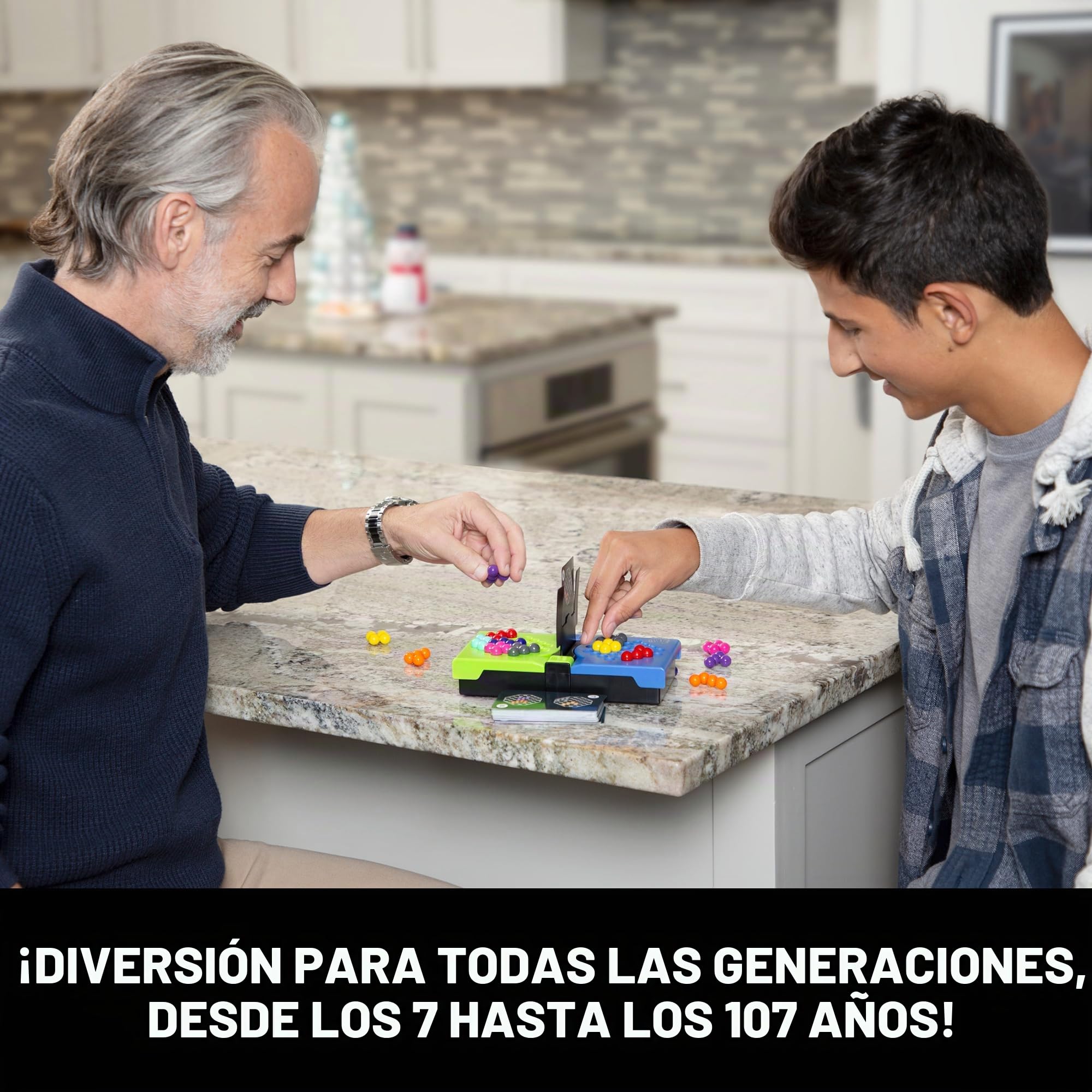 Learning Resources Kanoodle Cabeza a Cabeza – Juego de Lógica 3D para 2 Jugadores – Desde 7 Años – 80 Retos + Tablero Portátil – Juego Educativo de Viaje