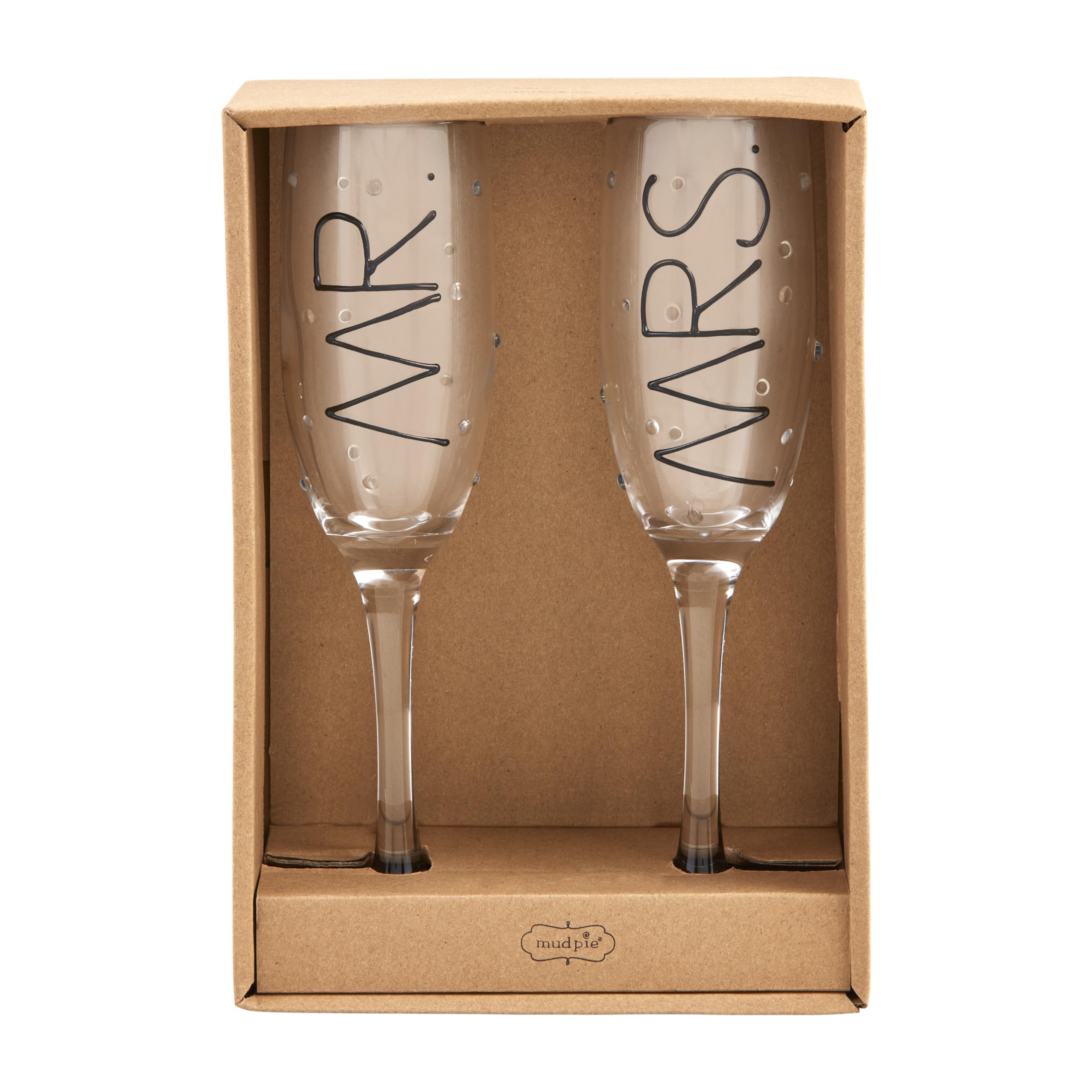 Mud Pie Mrs Flute Set 6 oz DRINKWARE, Glass