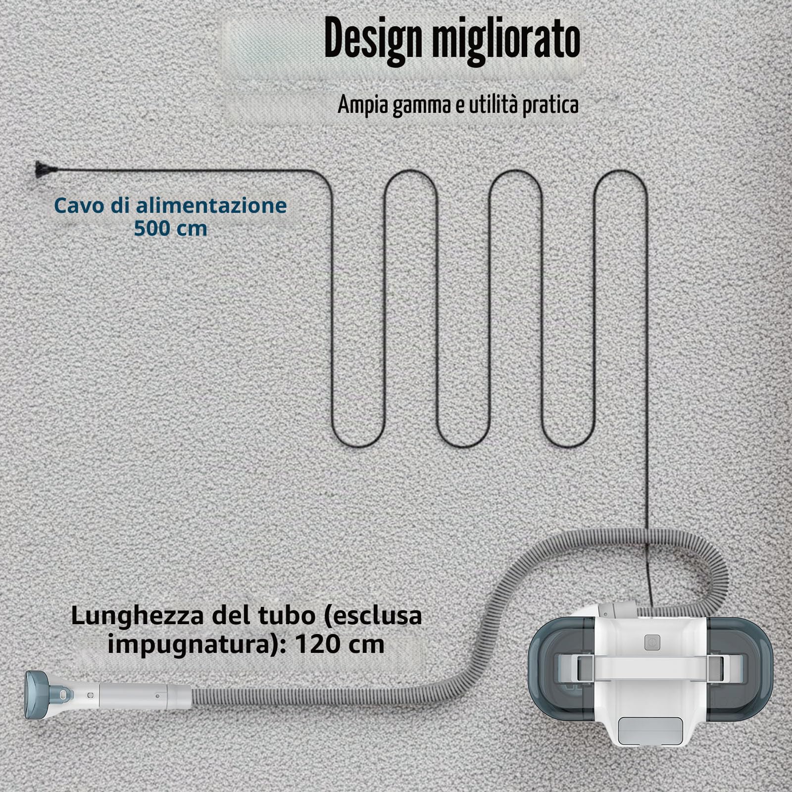 Lavatappeti Aspirapolvere Tessuti Divani 450W, 16 KPa Lava Divano, Aspirapolvere Lavatore con Serbatoio Doppio 1800/600 ml, 4 Spazzole per Divano, Moquette, Interni Auto