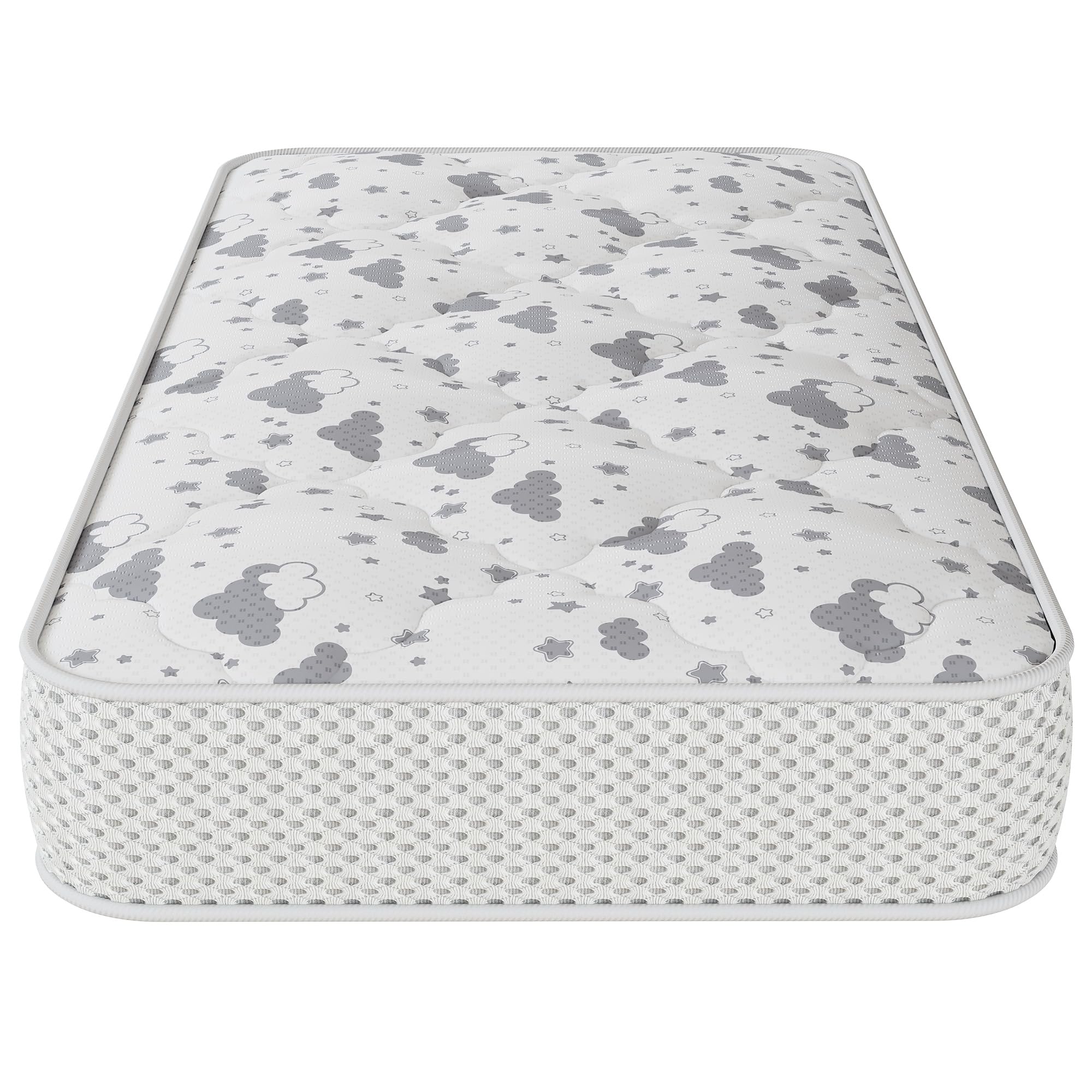COLCHÓN Cuna Bebe 117 X 57 CM | VISCOELÁSTICA 2 CM Cada Lado | NÚCLEO HR 8CM | Transpirable | ANTIALERGÉNICO | Gran SUAVIDAD | Memory Foam | 14 CM Altura | Fabricado EN ESPAÑA | Directo DE FÁBRICA