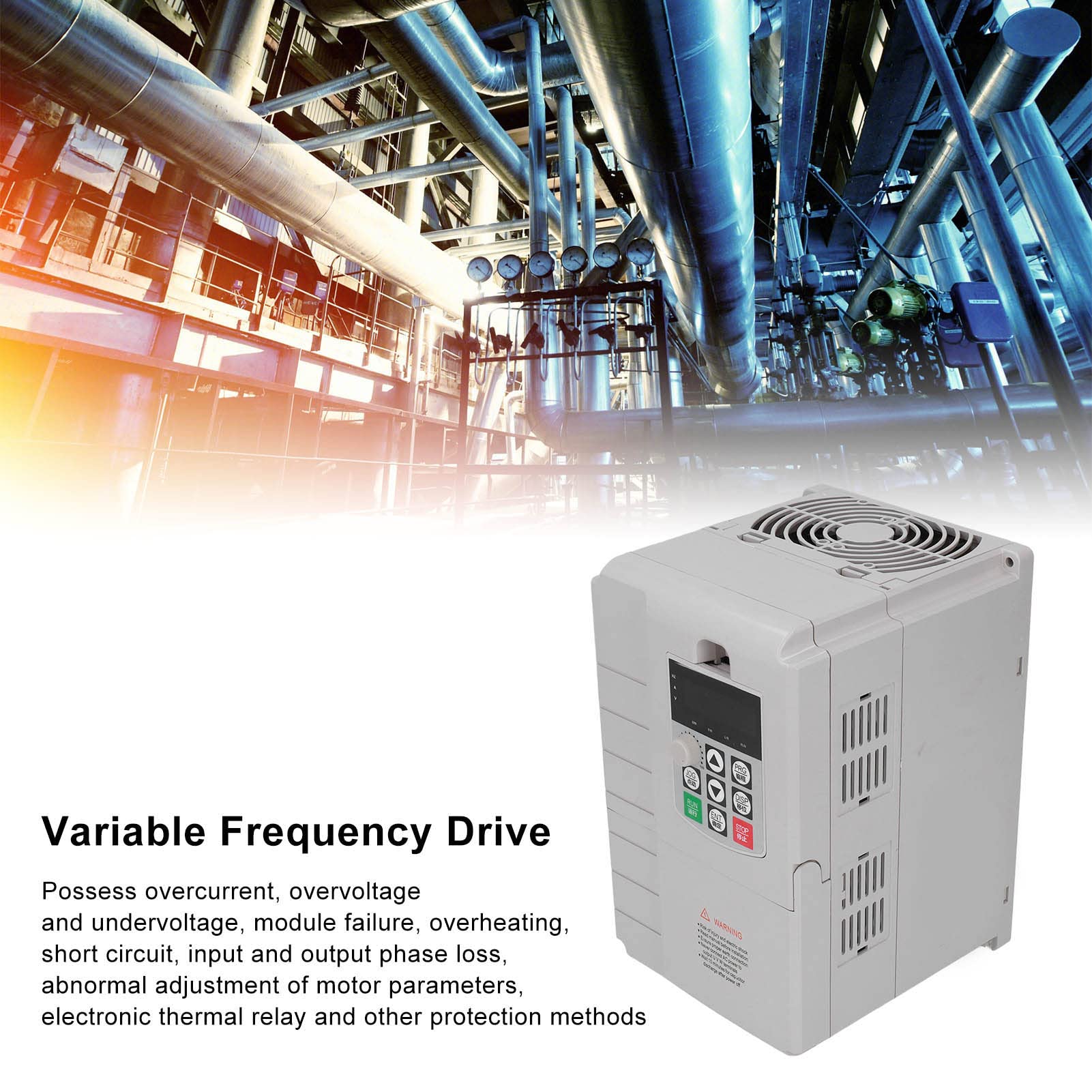 Inverter per Uso Generico 4KW 25A, Filtro Integrato, Controllo PWM, Ingresso Monofase 220 V, Uscita Trifase 380 V, per Ventilatori, Pompe, Compressori D'aria
