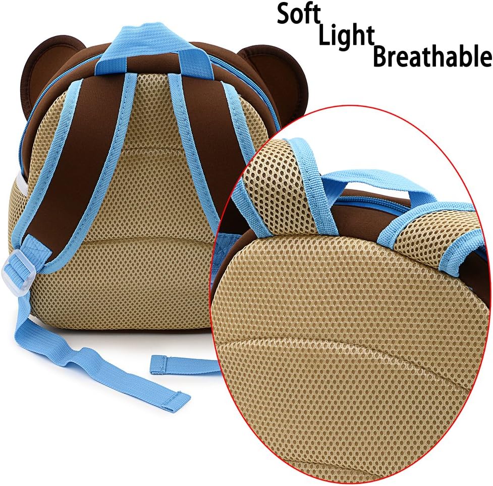 Hipiwe Little Kid Toddler Backpack Baby Boys Girls Kindergarten Pre School Bags Cute Neoprene Cartoon Backpacks (Monkey) - Image 3