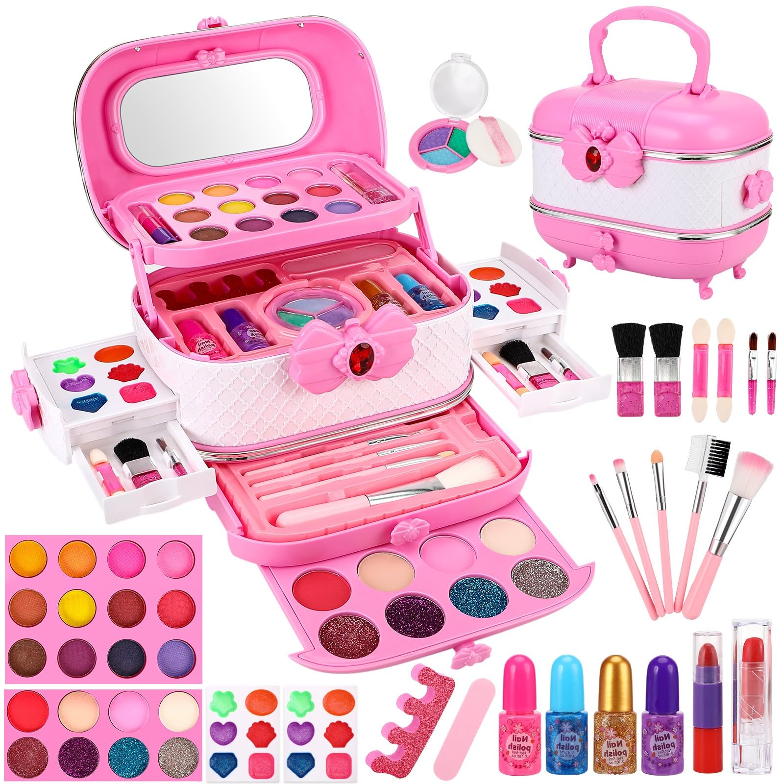 Set Trucco Bambine 55 Pezzi - Trucchi Lavabili E Sicuri Per Bambine 3-10 Anni | Gioco Di Bellezza - Foto 9