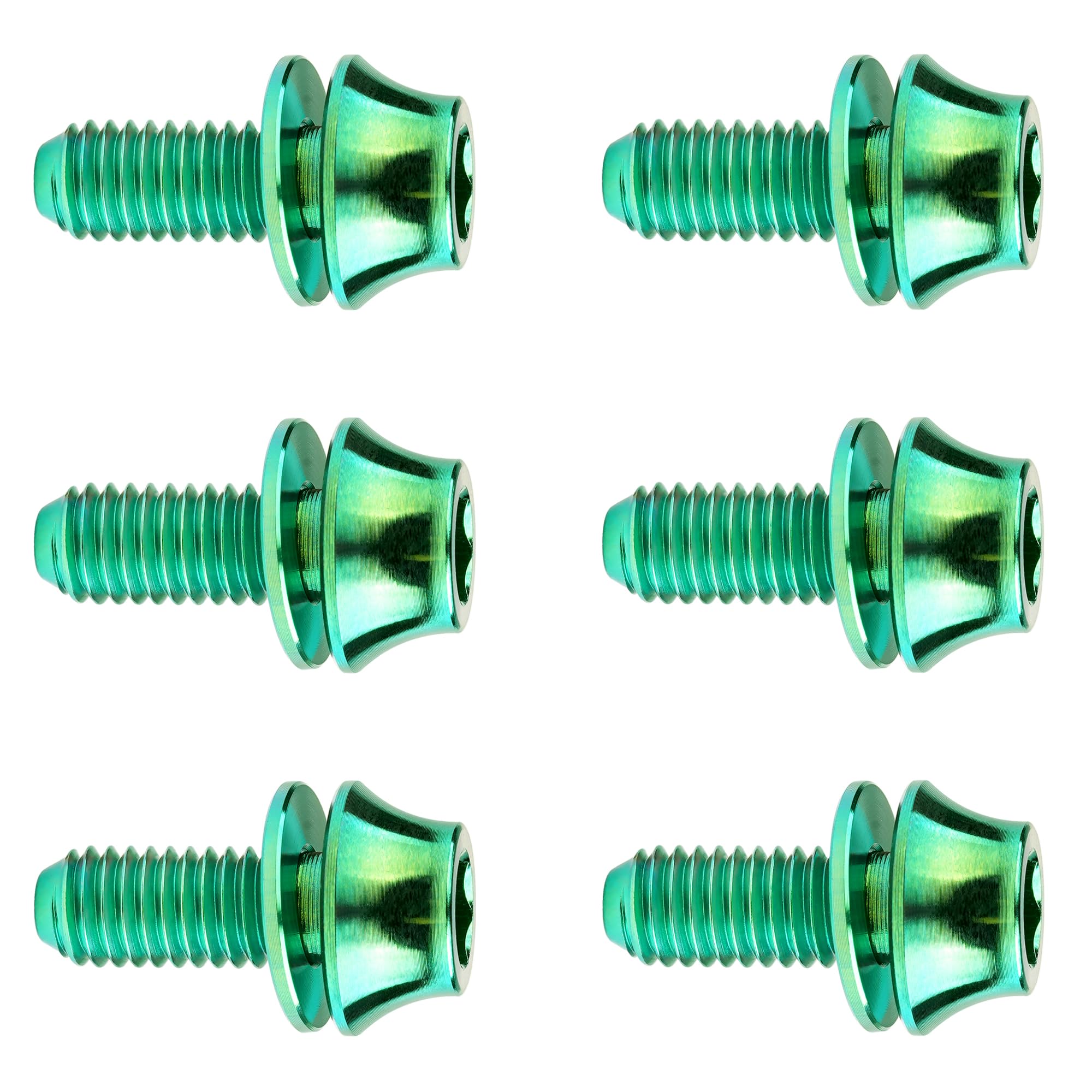 DWAMMEBRS Bolt M5x12mm Ti Screws with Washer For Bike Water Bottle Cages Park Of 6(Green)