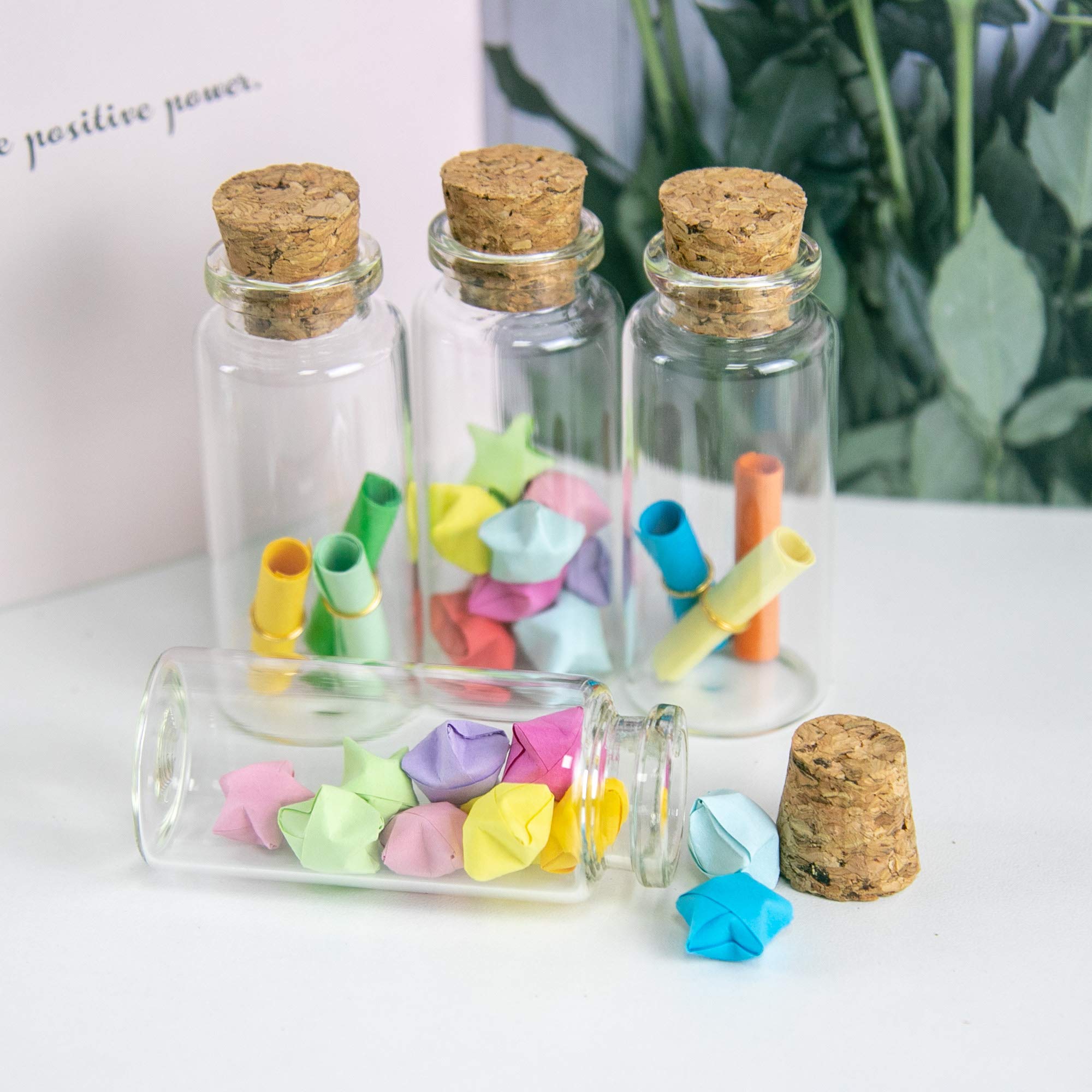 12pcs 30ml Botellas de Vidrio Mini Transparentes Con Corcho - Frascos Vacíos Pequeños Para Banquete de Boda (30ml-30x70x17mm)