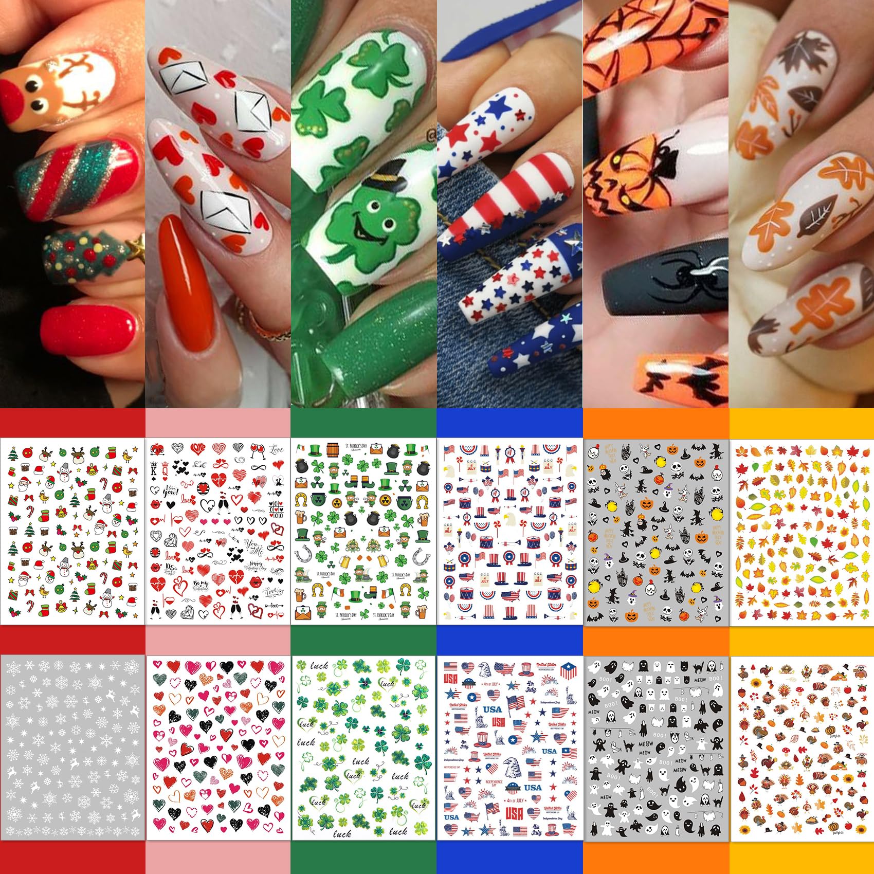 French Nail Stickers - 1368 Pieces, Moon Designs -9
