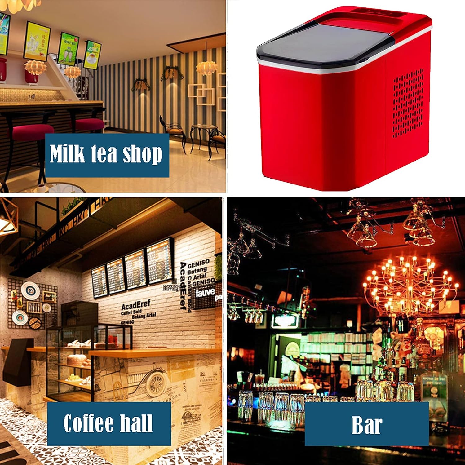 Compact Ice Maker Self Cleaning, Ice Maker Machine for Countertop, Portable Ice Cube Maker, Easy to Use - Ideal for Home(Black) (White)