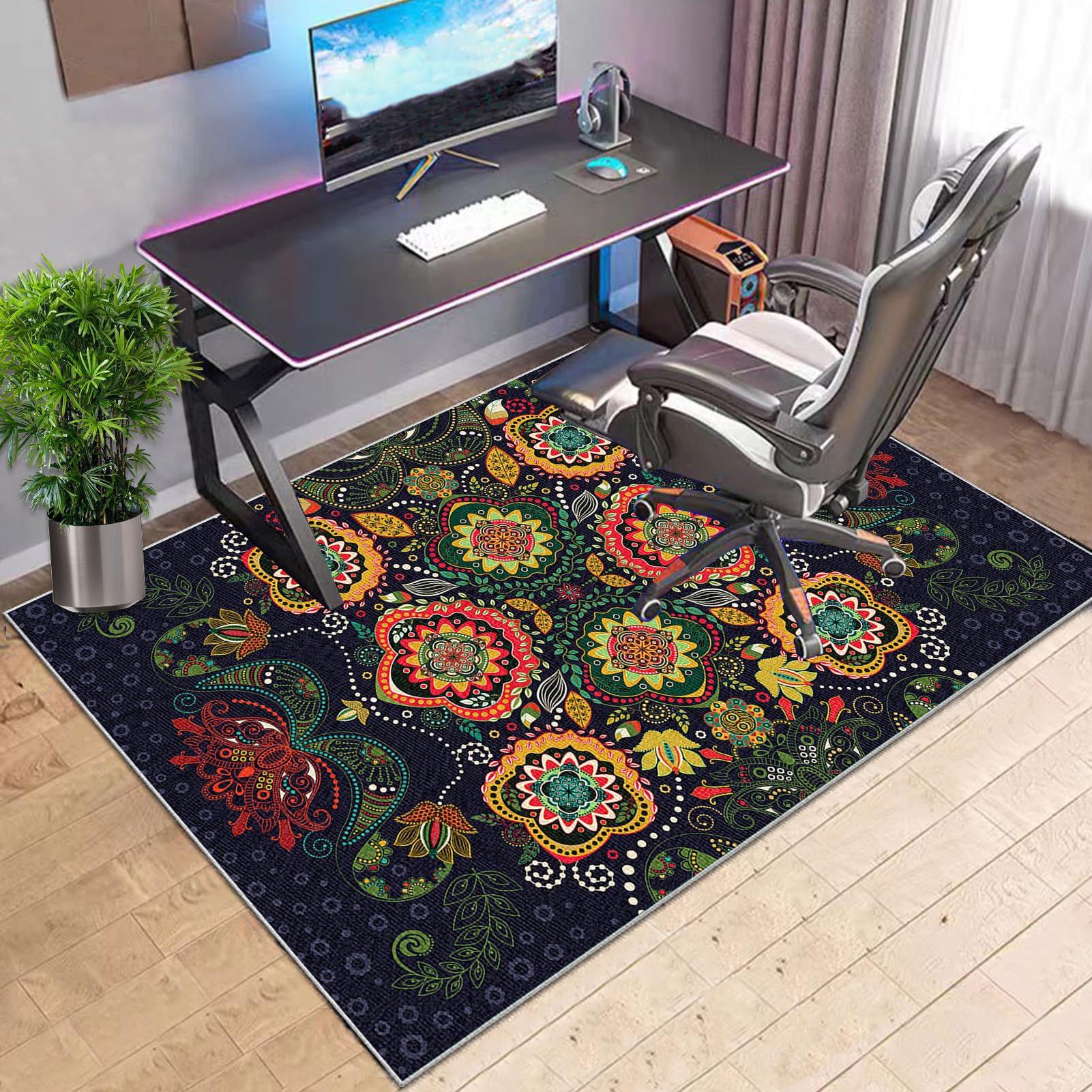 Alfombra Escritorio Suelo Antideslizante Alfombras para Silla de Gaming Oficina Protectora para Suelos Duros 90 x 160 cm Alfombras Sillas Ruedas Silla de Ordenador Protectors Suelo Silla Ruedas