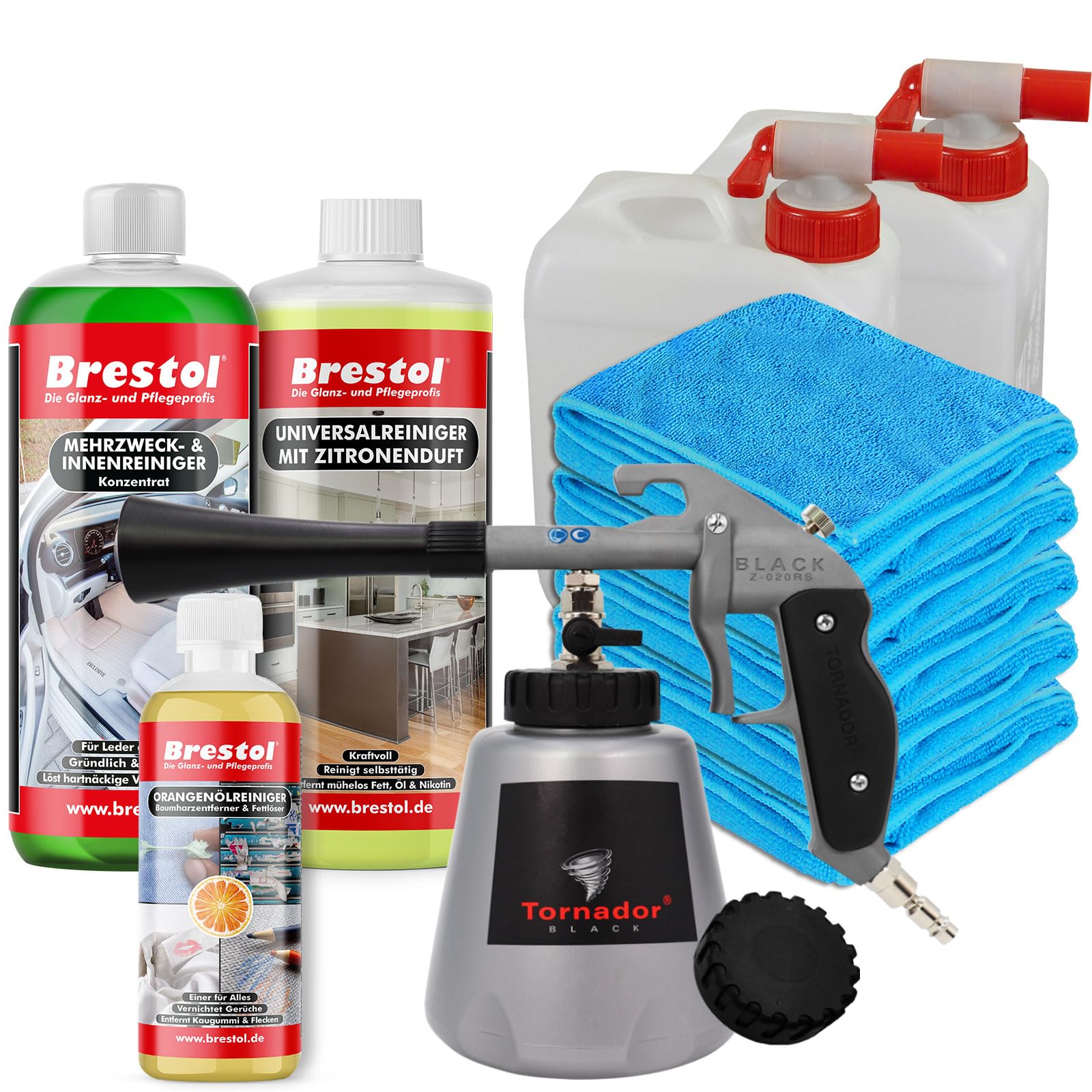 Brestol® TORNADOR Black Z-020RS mit Feder Impuls-Technik Aktuelles Modell Set Universalreinigung Konzentrate zum wirtschaftlichen Anmischen