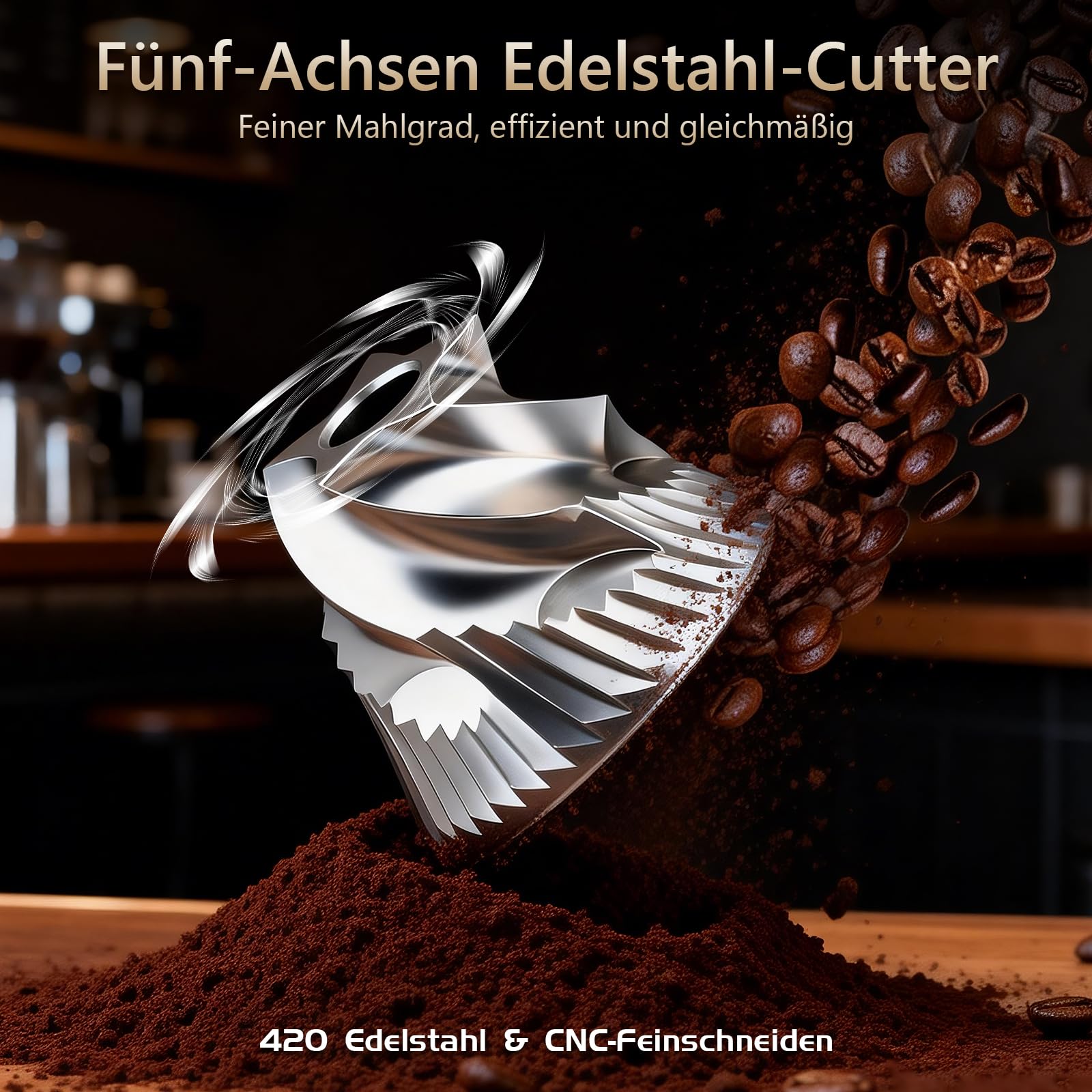 Manuelle Kaffeemühle, Handkaffeemühle mit 30 Einstellbaren Stufen, Kaffeemühle Manuell mit Edelstahl Kegelmahlwerk für Espresso, French Press, Pour Over, 30g Kapazität für Reisen, Camping Büro