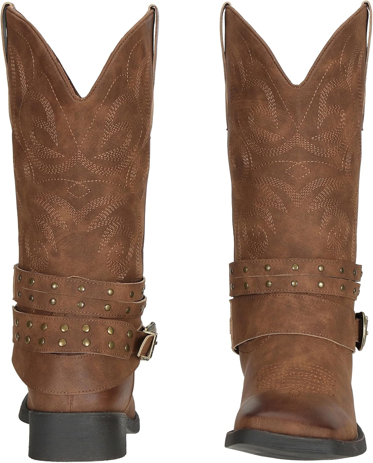 SheSole Womens Boots Cowboy Boots Women Square Toe Western Cowgirl Boots Wide Mid Calf with Buckles Pull On Dress Ladies Fashion Country Botte Cowboy Femme - Image 4