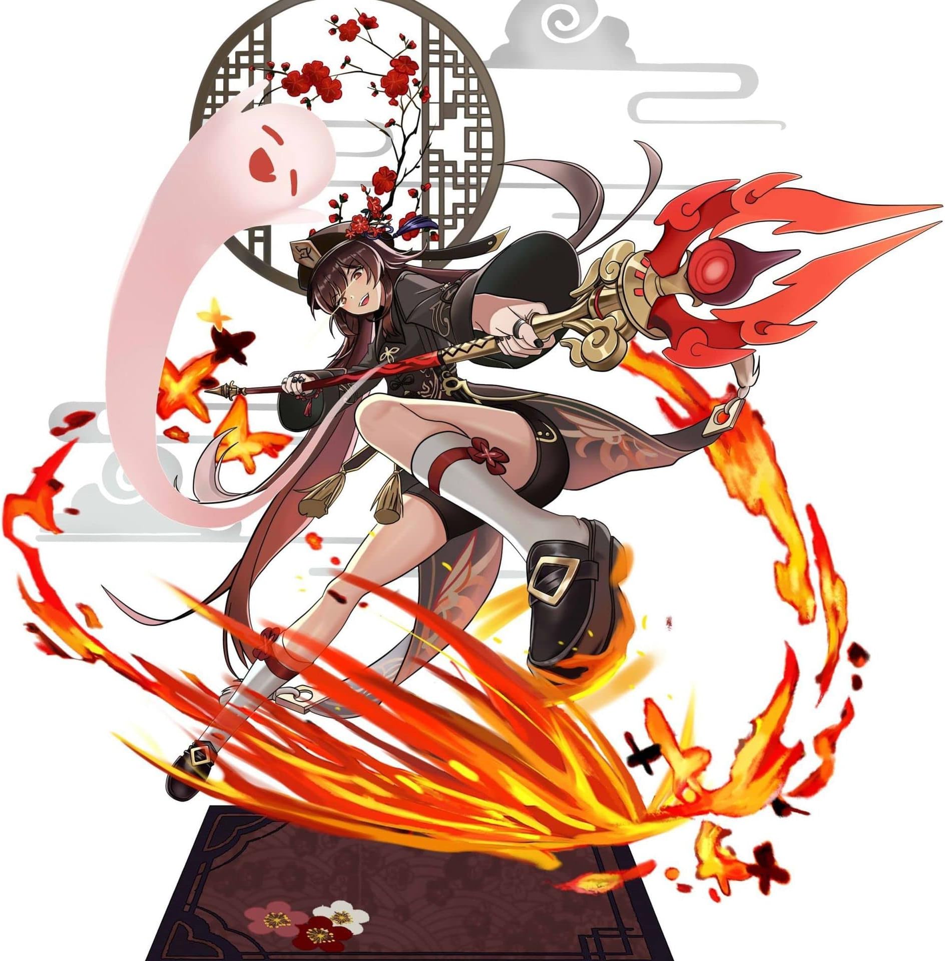 Hilichurl Hu Tao Figure Stand Genshin Impact Characters Acrylic Ornaments Game Model Collections Peripheral