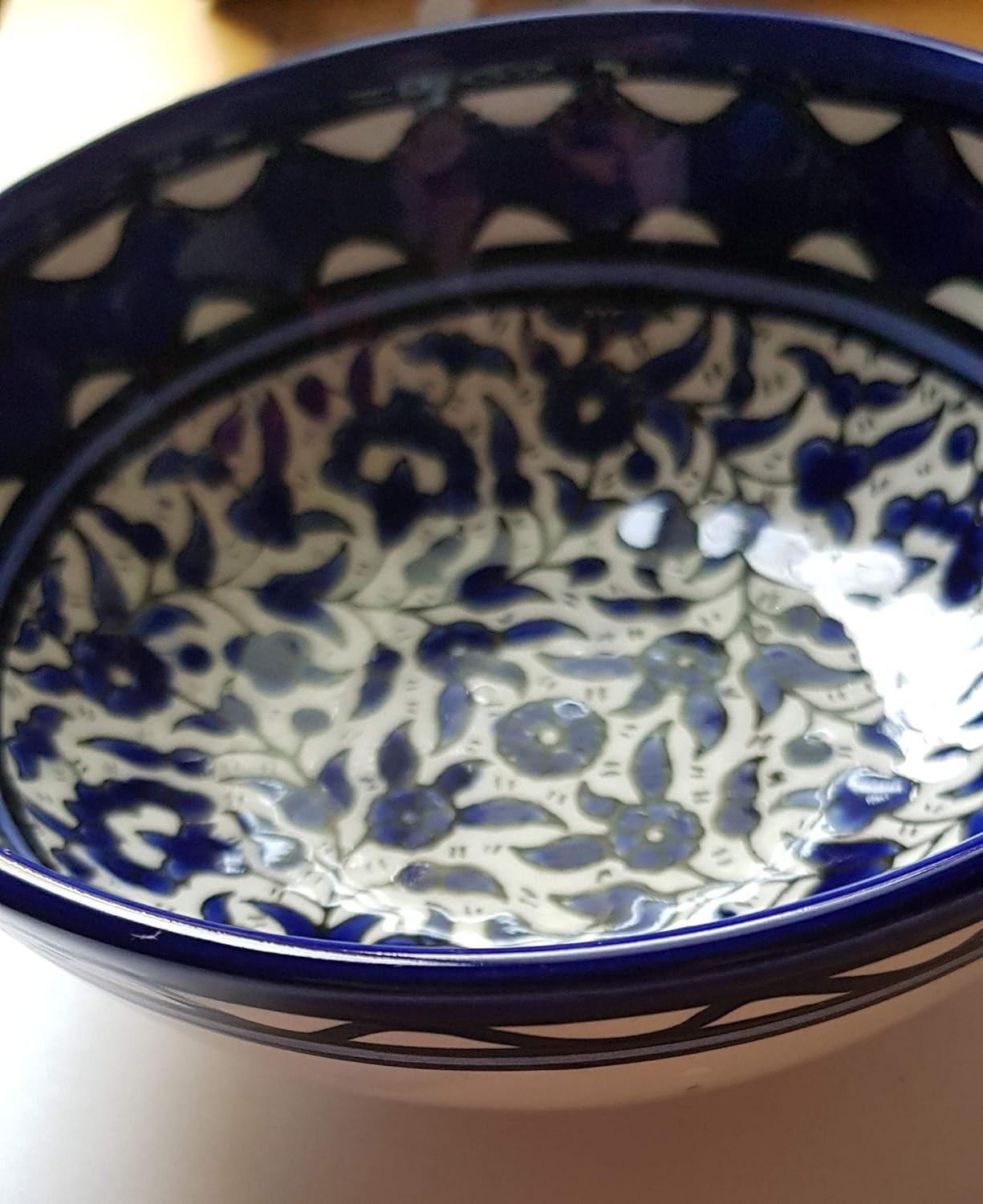 Armenian Gifts Ceramic Blue Floral Serving Bowl