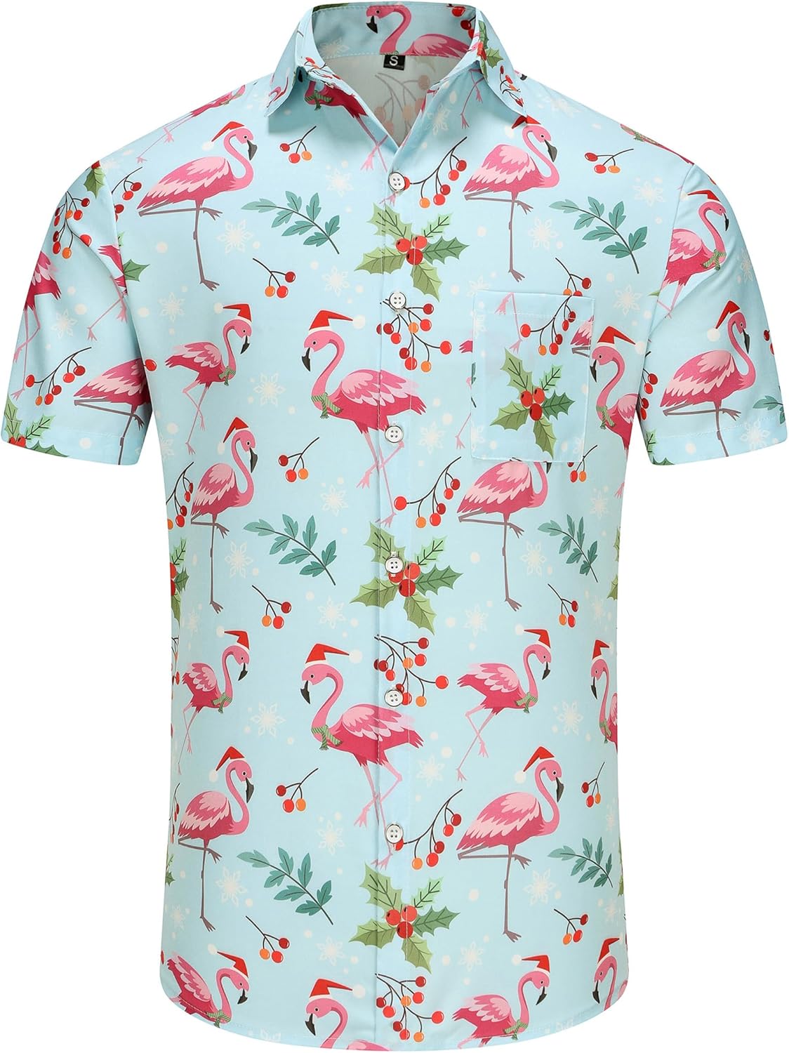 KYKU Hawaiian Shirts for Men Santa Claus Party Casual Button Down Short Sleeve Shirt with Pocket - Image 3