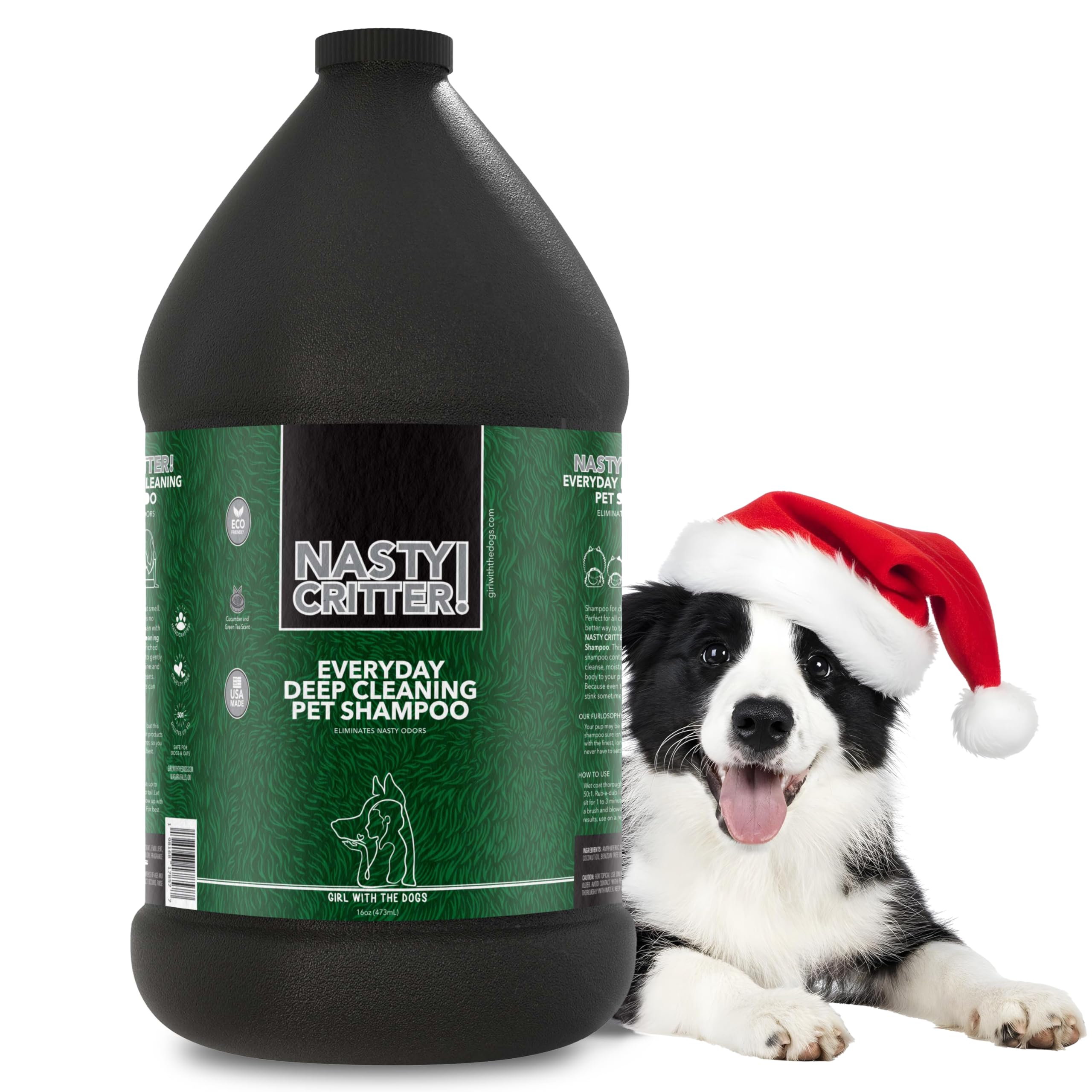 Nasty Critter! by Girl With The Dogs - Made in USA - Everyday Deep Cleaning Dog Shampoo for 8 Weeks and Up, 1 Gal