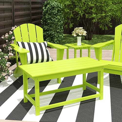 Miniatura 57 de Costaelm Mesas Laterales Cuadradas para Exteriores, Mesas de Patio Adirondack para Exteriores, Mesa Lateral de Patio de HDPE Resistente a