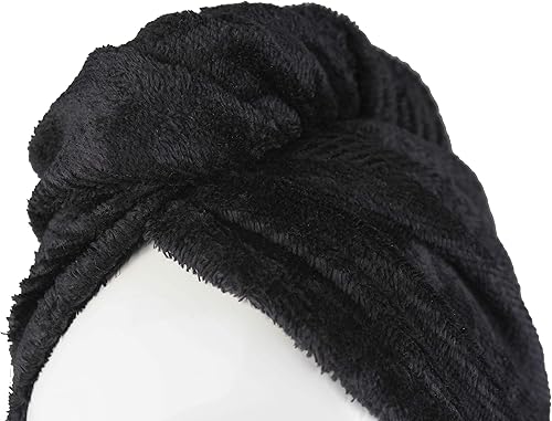 Miniatura 4 de FABBRICA HOME Falda de ducha de rayón natural hecha de bambú súper absorbente de secado rápido para spa y turbante de secado del cabello, juego de 2