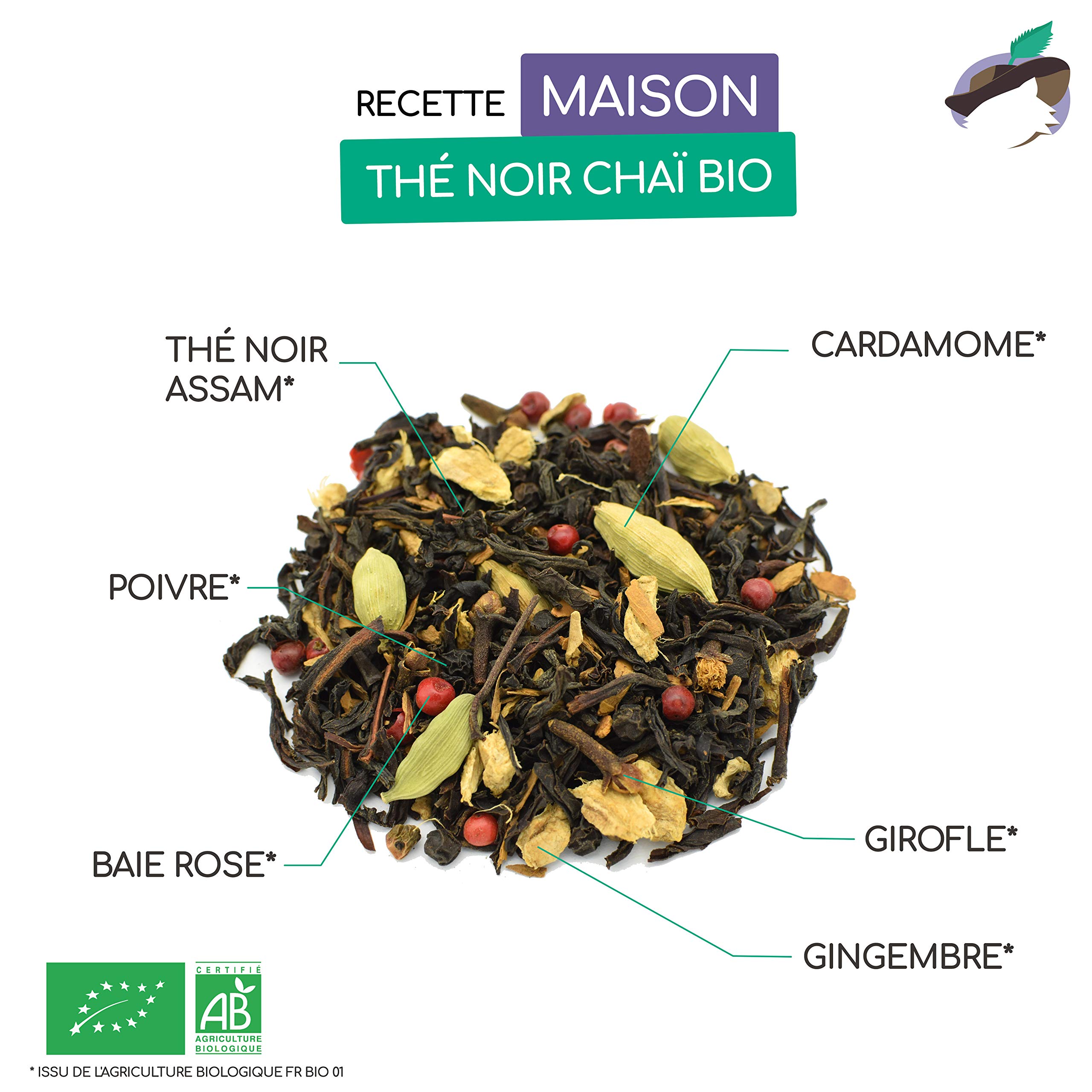 Té Negro Chai BIO 200g - orgánico con especias - bolsa biodegradable