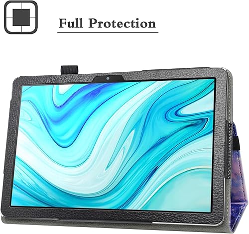 Miniatura 2 de Bige Funda de piel sintética para pimiento picante, funda de soporte plegable de 2 pliegues para tableta de 10.1 pulgadas, Galaxy