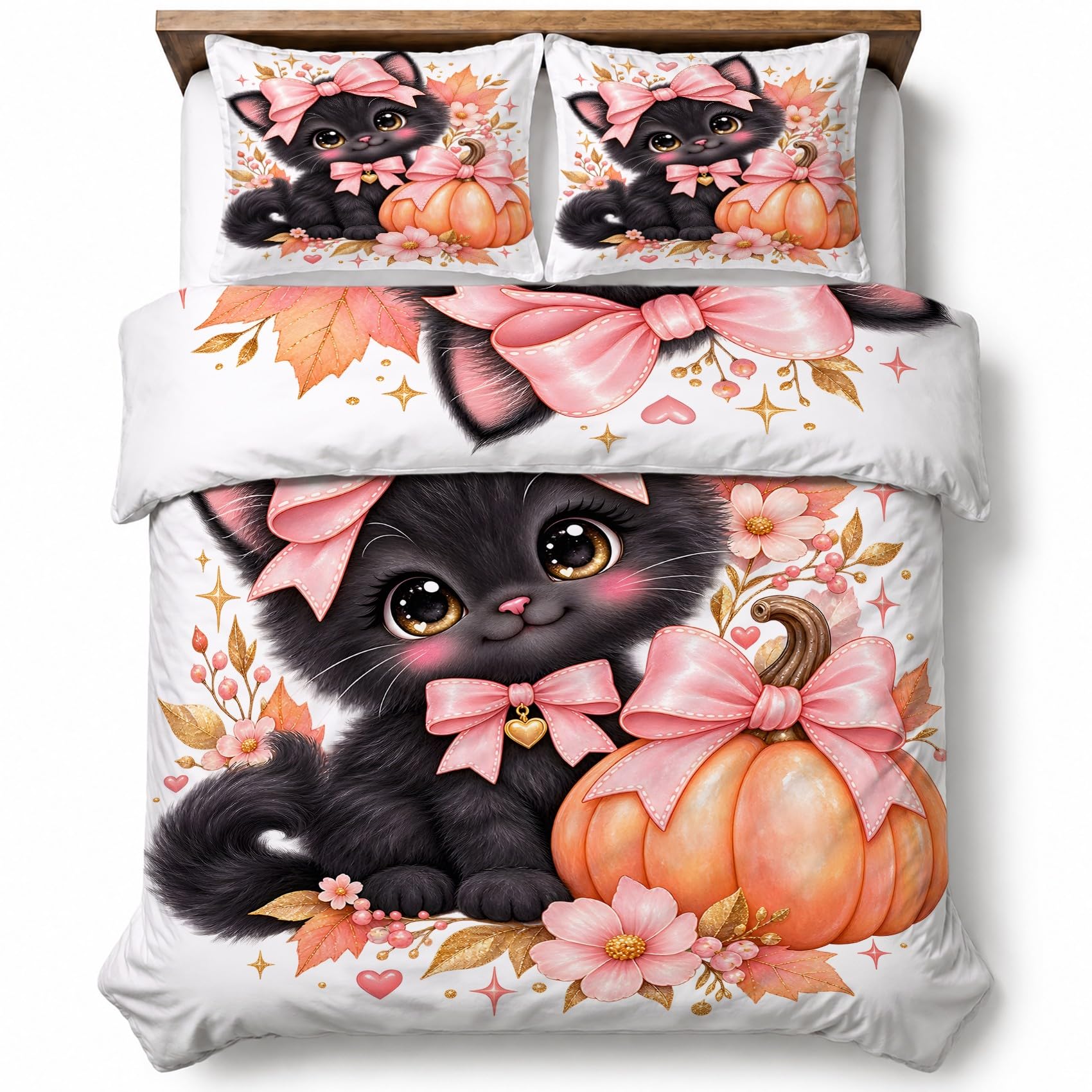 Generisch Schwarze Katze Bettwäsche 220x240 3tlg Schlafzimmer Deko