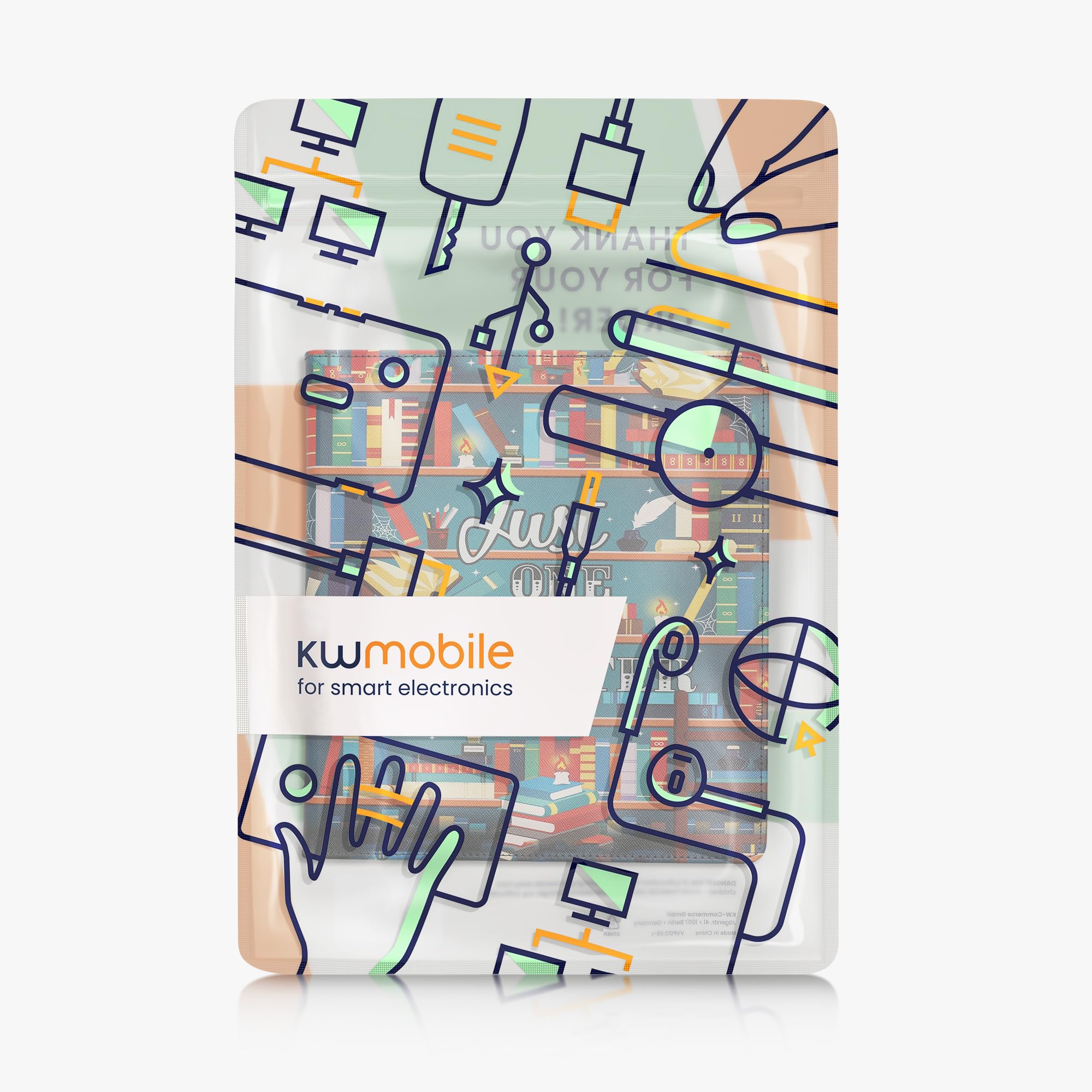 kwmobile Étui Compatible avec Amazon Kindle Scribe (2022/2024) Coque - Étui à Rabat magnétique Tablette eReader Similicuir avec Sangle - Multicolore