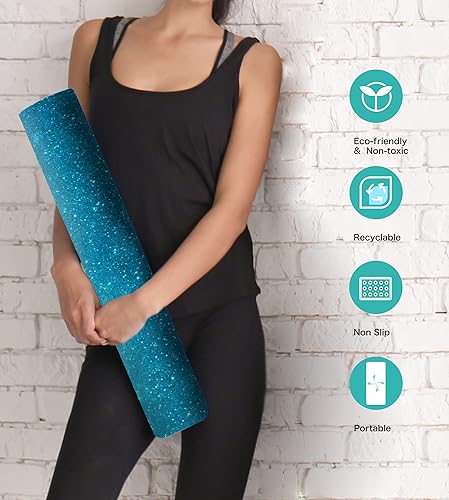 Miniatura 4 de Tapete de yoga antideslizante TPE para hombres y mujeres, tapete de entrenamiento grueso con correa de transporte, tapetes de fitness para