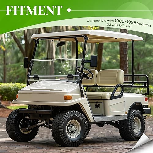 Miniatura 2 de HECASA Parabrisas transparente compatible con modelos de carritos de golf Yamaha G2G9 de 1985-1995, parabrisas plegable