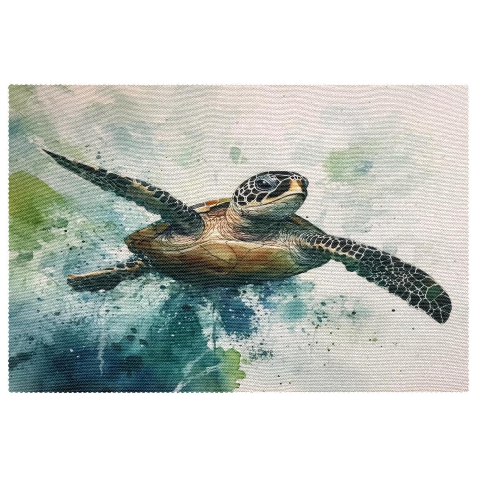 Sets de table tortue aquarelle pour décorer une table de salle à manger estivale
