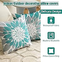 Vista 54 de Qahing Paquete de 4 fundas de almohada impermeables para exteriores de 16 x 16 pulgadas, fundas decorativas cuadradas de jardín para muebles