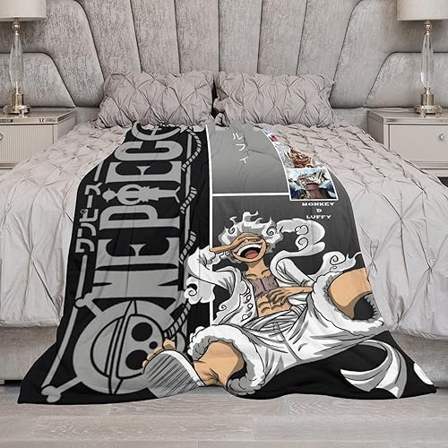 Miniatura 8 de Luff Gear - Manta de anime, 5 mantas de franela de microforro polar suaves y acogedoras para fanáticos del anime, manta de viaje ligera para
