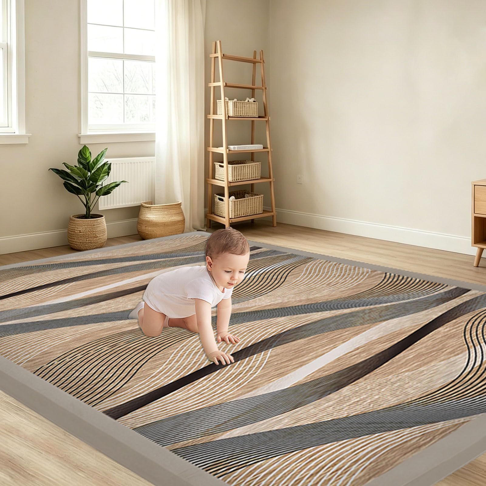 Alfombra Bebé 120 x 160 cm Alfombra de Juego para Bebé Grosor 2cm para Juegos de Bebé Gimnasio y Actividades Infantiles para salón, habitación Infantil y Dormitorio