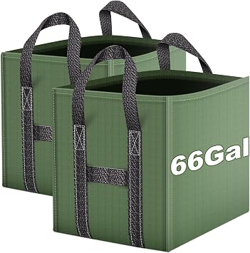 Yard Waste Bags, Reusable Foldable Garden Leaf Bag Lawn Bags | 2-Pack 66 Gallons, Garden Leaf Bag, Lawn Bags, Trash Bag Waste Container, Keep Uprigh