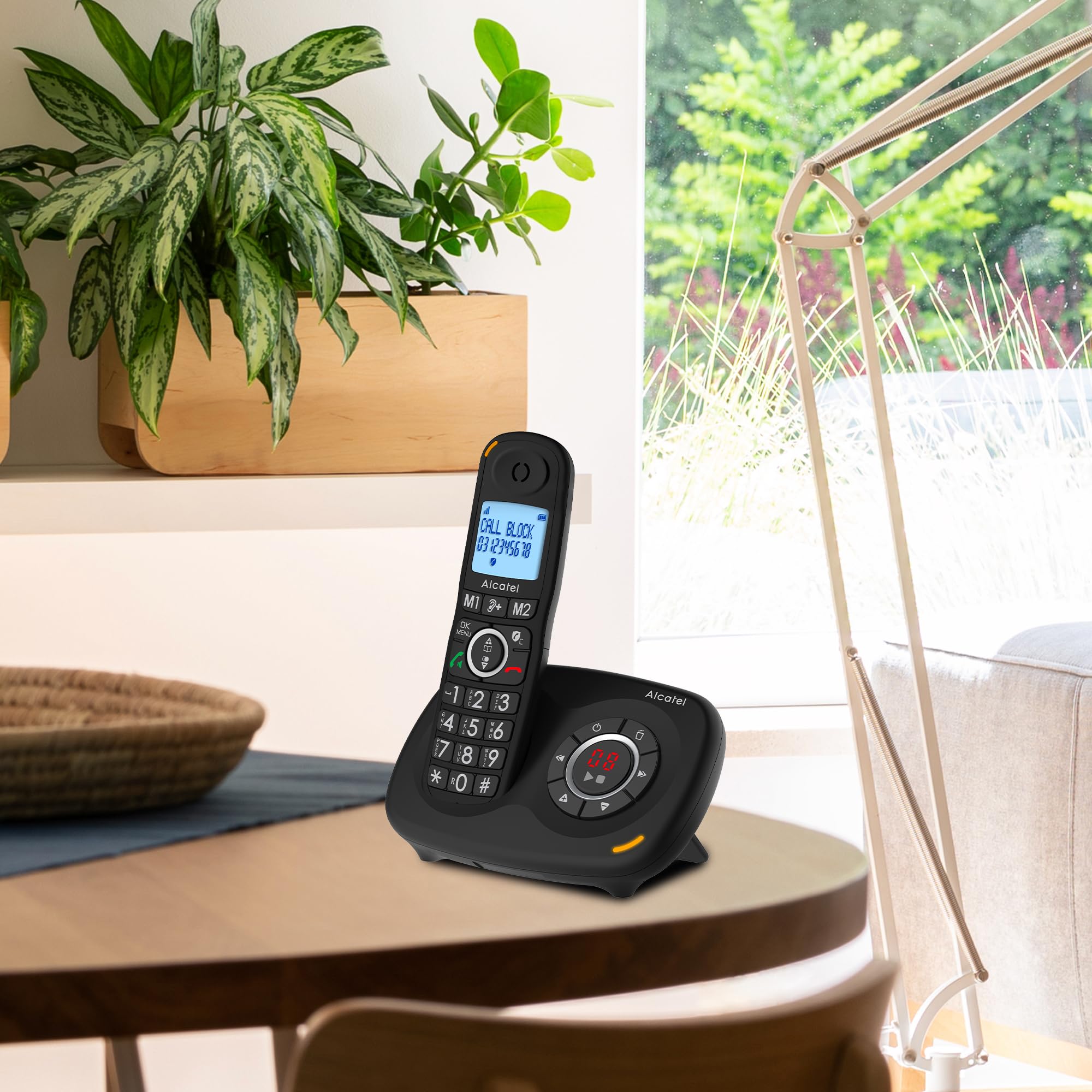 Alcatel XL595 B Voice, telefono senza fili di segreteria telefonica con grande schermo, audio-boost e funzione blocco chiamate