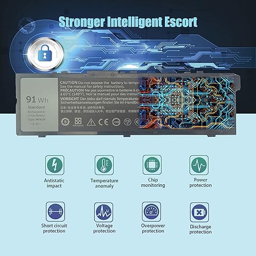 Miniatura 3 de Batería MFKVP GR5D3 de 91 Wh para Dell Precision 15 7510 7520 M7510 17 7710 7720 M7710 Series M28DH 1G9VM T05W1 0FNY7 TWCPG 451-BBSF 451-BBSB