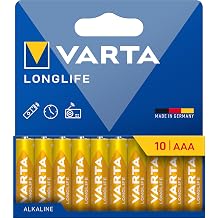 Varta Longlife AAA Micro LR03 1.5V Alkalin Pil Paketi, 10 adet, Almanya'da  retilmi tir
