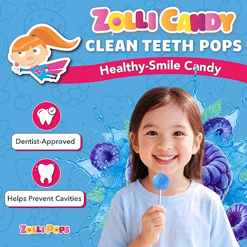 Miniatura 2 de Zollipops Zolli Ball Popz Frambuesa azul, sin azúcar, hipoalergénico, vegano, apto para diabéticos, caramelo natural limpio para dientes
