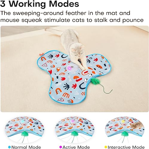 Miniatura 3 de Potaroma Hide and Seek - Juguetes interactivos para gatos, pluma de varita oculta en movimiento, patín de ejercicio para gatitos de interior