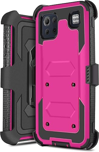 Miniatura 6 de Funda para LG K92 5G con protector de pantalla integrado, clip para cinturón con soporte integrado, funda protectora resistente a prueba de golpes