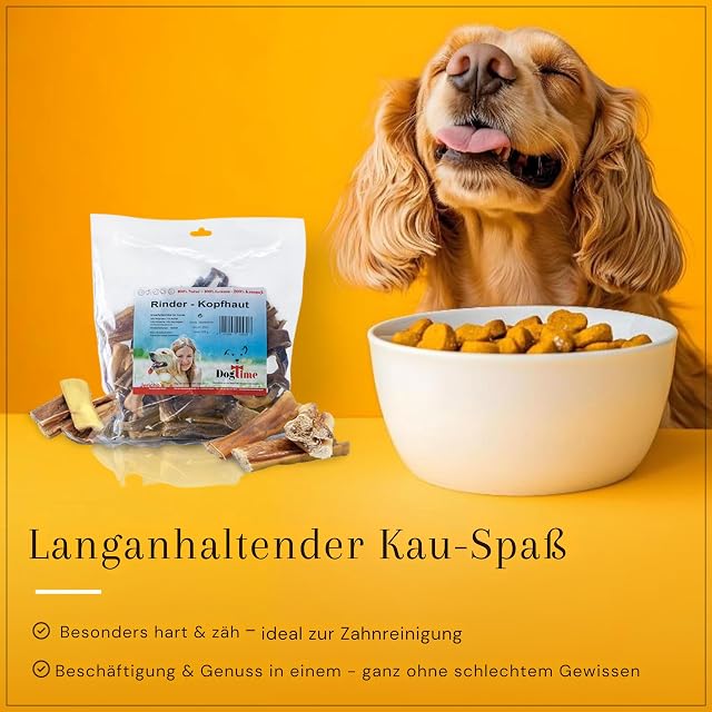 Foto 7 de 7 de Dog Time Alimento para mascotas Piel de vacuno 500 g secado I Bocadillo masticable saludable I 100% carne…