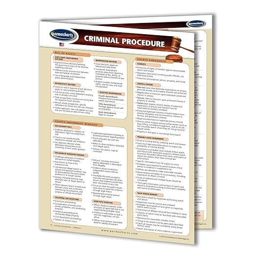 Criminal Procedure Guide - USA - Law - Academic Quick Reference Guide by Permacharts