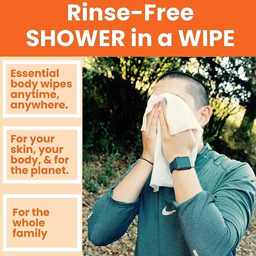 Vista 25 de HyperGo Toallitas corporales XL para mujeres y hombres, toallitas limpiadoras de cuerpo completo sin enjuague, de 12 x 12 pulgadas, paquete de 20