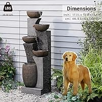 Vista 3 de 51.4" H Fuente de agua para jardín al aire libre de 5 niveles para jardín, patio, patio trasero, terraza, porche y decoración de arte para el hogar