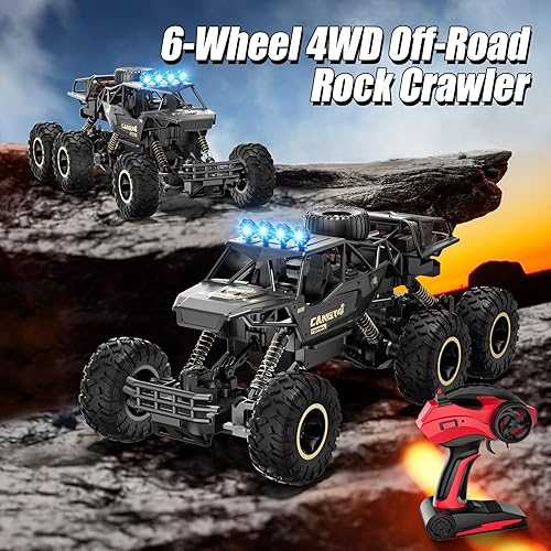 Miniatura 8 de Auto a control remoto, escala 18, camión monstruo grande, autos a control remoto para niños y adultos, 2.4Ghz 4WD 6 ruedas todoterreno RC Monster