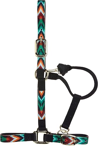 Miniatura 2 de Caballo de nailon, correas estampadas, ajustables para barbilla y garganta para caballos, tachuela equina, tamaño medio, cheurón